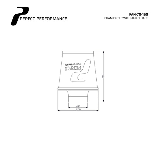 Perfco Universal AN Series Cone Filter - 70mm ID