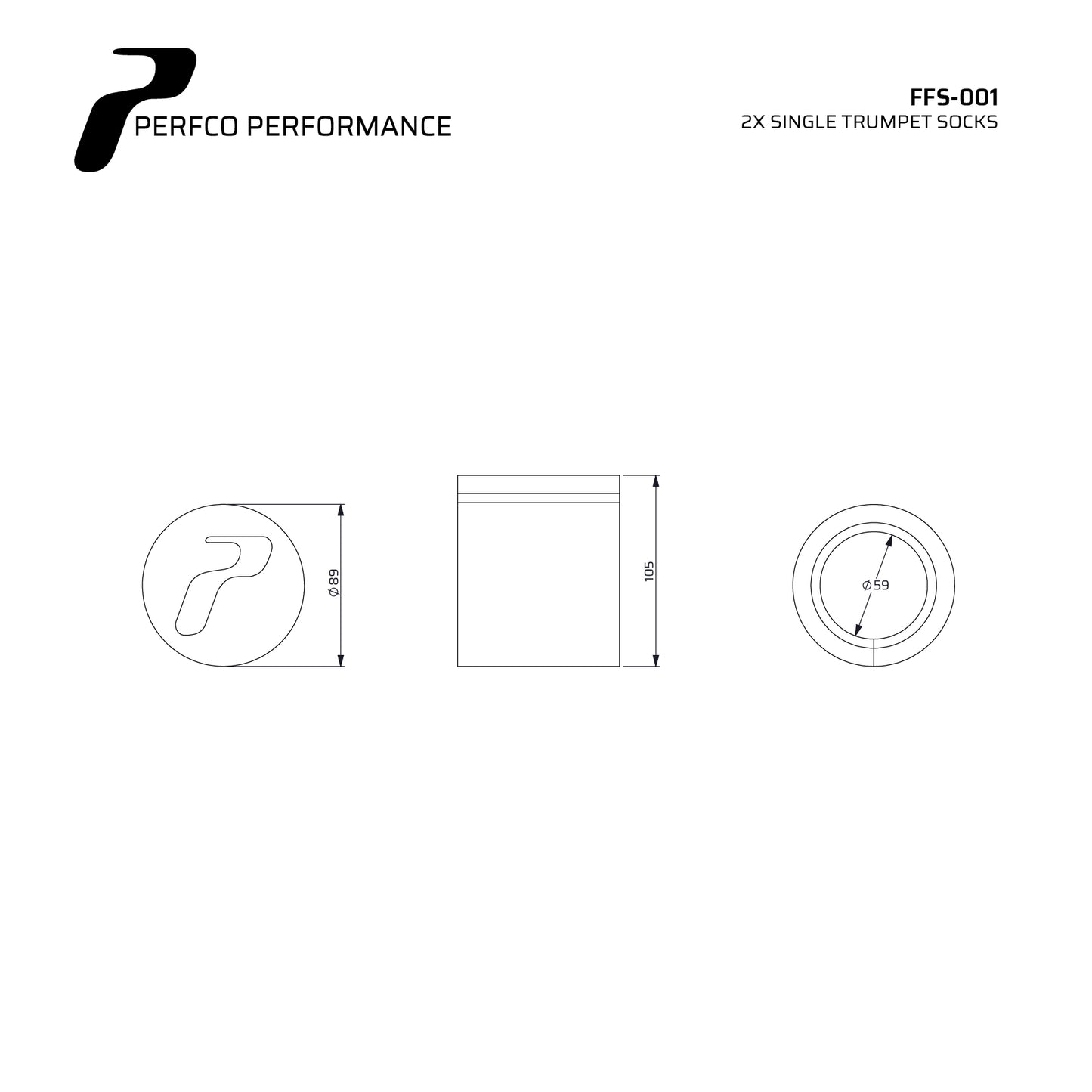 Perfco Trumpet Sock - Pair of Trumpet Socks (FFS-001)