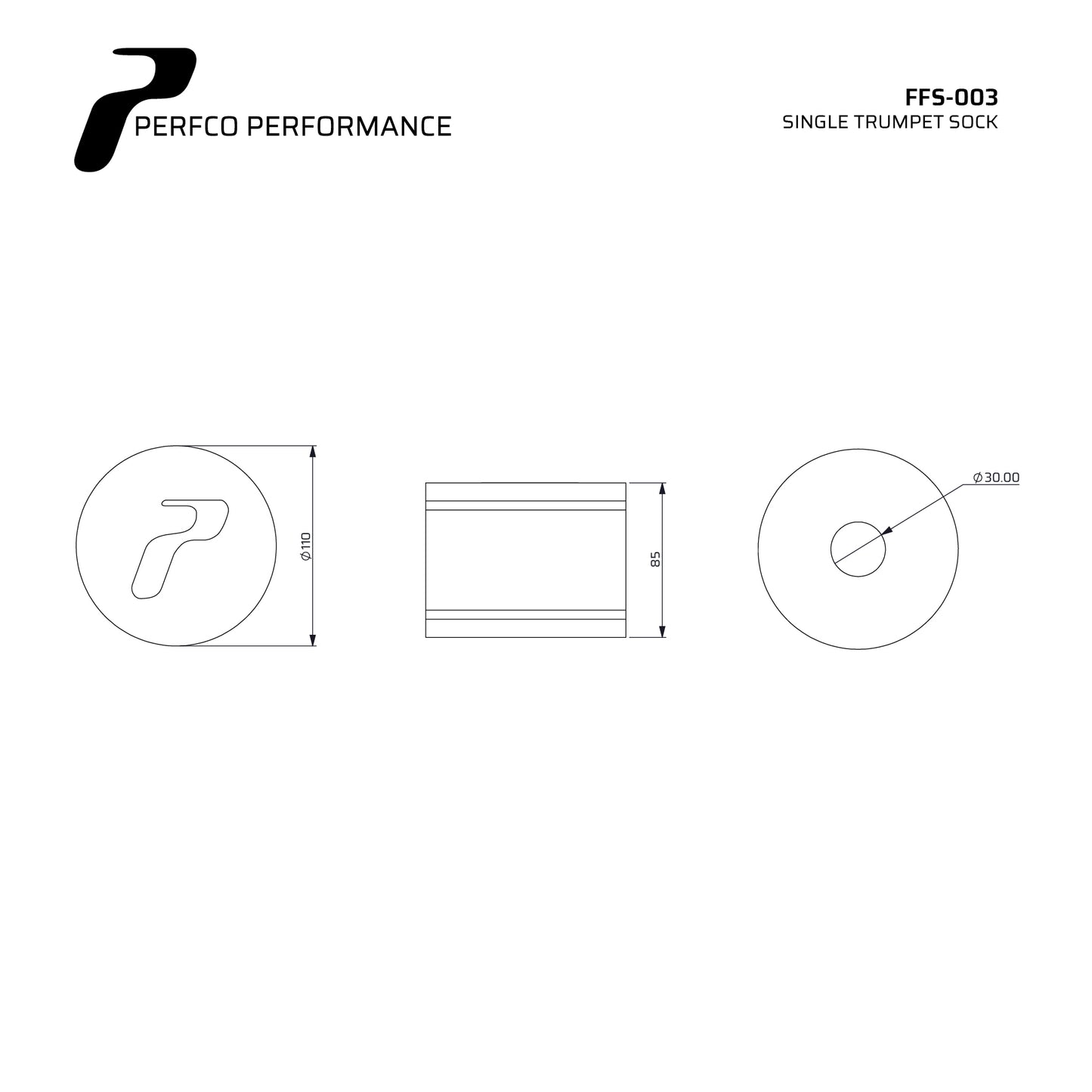 Perfco Trumpet Sock - Single Trumpet Sock (FFS-003)