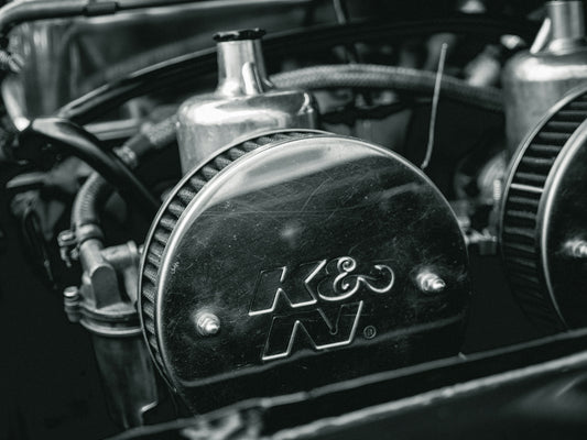 black and silver motorcycle engine