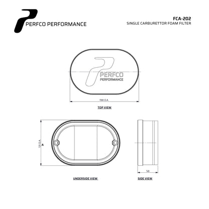 Perfco CA2 Single Carburettor Air Filter (Requires Base Plate)